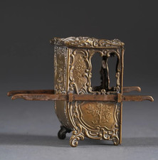 PALANQUIN Chaise à porteur miniature en laiton ancienne porte montre ?