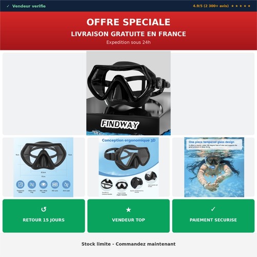 Masque plongée adulte - de,