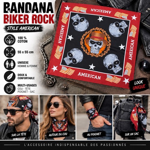 Bandana foulard biker - foulard, rock