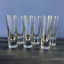 6 Vintage Carlo Moretti Highball Bullet Glasses Drink Barware Italy Heavy Bottom