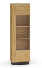 Vitrine Modesto Vitrine en Verre Finition Éligible Chêne Style Clair Noir