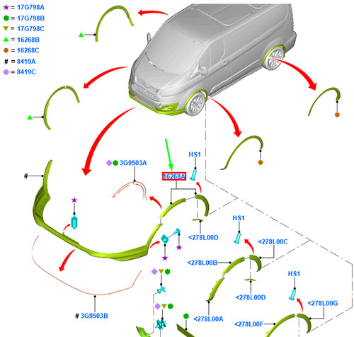 Ford tourneo custom moulure - ford, de