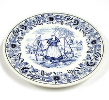 Vintage Royal Boch Mural Plaque – Dutch Campagne Moulin A Vent – 8.5 " Bleu