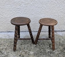 Paire De Tabourets Tripode