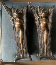 Bronze Hiding Nymph Vases Set Of Two
