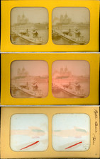 Vintage Stereo, Paris, Houseboat, Fly Boat and Notre Dame View Stereo Card 