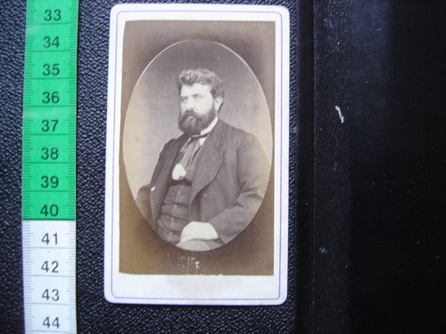 Ancienne photo cdv homme bouc - cdv,