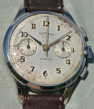 Chronographe Deux Compteurs Astrolux Étui Chrome Très Rare Mouvement Valjoux 92