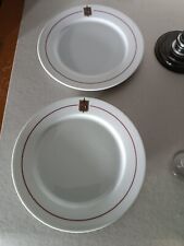 2 Assiettes Hôpital Inter Armées De Dijon Pillivuyt Porcelaine Caducée