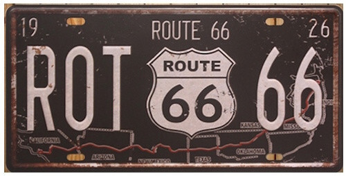 Plaque voiture route 66 - voiture-,