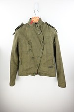 Skunk Funk double breasted military  khaki pinstripe jacket size 2