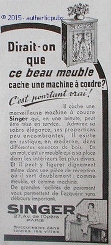 Publicite singer machine - publicite,
