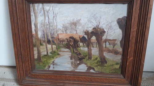 Huile sur panneau - sur,