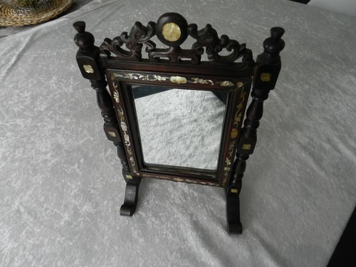 Ancien miroir psyché bois - miroir, en