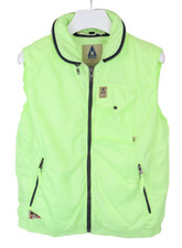 GAASTRA  Waistcoat Men's LARGE Lined Hidden Hood Zip Neon Green Lightweight