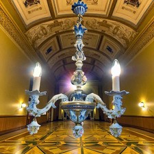 lustre classique capodimonte baroque vénitien aux tons turquoise