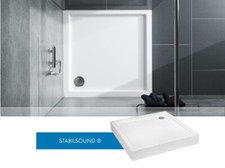 Acrylique Bac de Douche Receveur Carré 90x90 Eps Bretelles Intégré Aufbau-Höhe