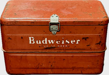 Budweiser  King of Beers Vintage Red Metal Cooler