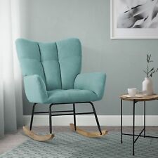 Chaise à bascule sauge structure en acier pieds en bois fauteuil à bascule relax