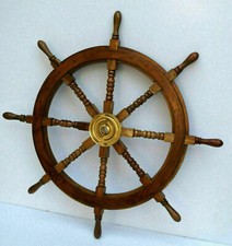 Roue de bateau antique nautique en laiton de 36 pouces, mur de direction de...