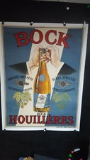 AFFICHE   ANCIENNE BIERE HOUILLERES  ENTOILEE LITHO ANNEES 1920 env