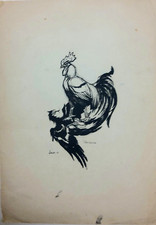 Paul JOUVE - litho  N/B - Coq