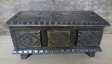 LBC C2 OLD WOODEN BOX BOX BOX SHAPE JEWELRY BOX EMPTY POCKET CIGAR...