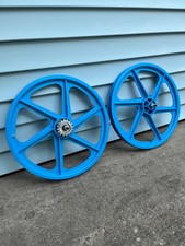 Aqua Teal Skyway 20 inch Tuff Wheels Mags Rims Bmx New 6 Spoke Maui GT Freewheel