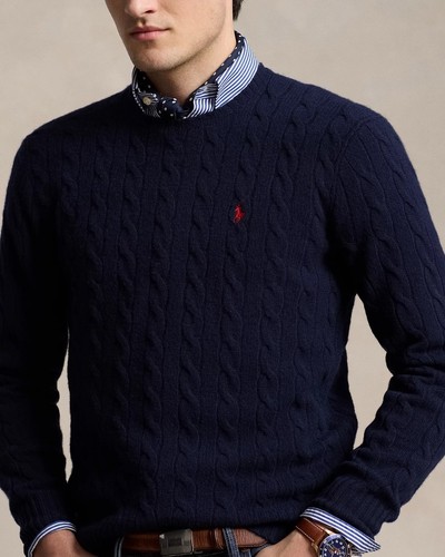 Pul ralph lauren torsadé bleu - lauren,