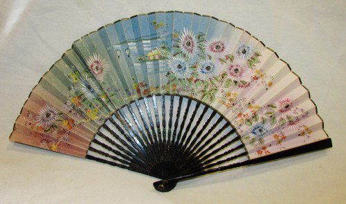 Eventail ancien bois et - bois,