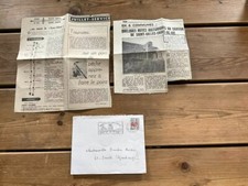Old papers. envelope and newspaper clippings St Gilles Croix de Vie 1967