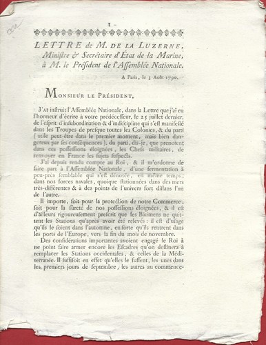 1790 revolution lettre - 1790, la