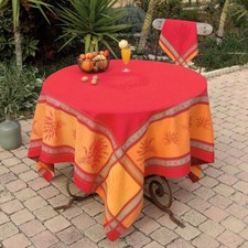 Nappe coton tissée jacquard