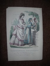 1875 - GRAVURE DE MODE- MAGASIN DES DEMOISELLES -FEMME J.FILLE ENFANT  TOILETTES