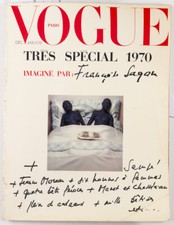 GUY BOURDIN Helmut Newton FRANCOISE SAGAN Veruschka PARIS VOGUE December 1969