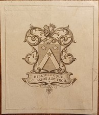 Ex-libris héraldique Alban HÉRIOT de VROÏL (1862-1945), avocat