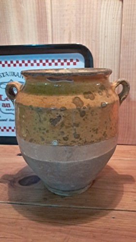 Ancien pot graisse terre - graisse, en