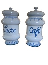 grands pots a sucre et a café MORÉE MERET MOUSTIERS faience