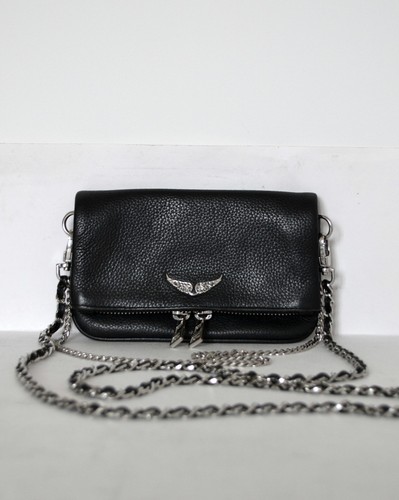 Pochette cuir noir zadig et - en,
