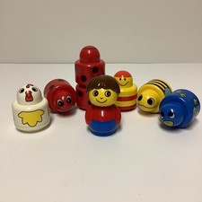 Lego Primo Duplo Lot 3 Ladybirds Bee Bird Chicken Striped Person Figure Rattles