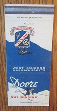 SKI RELATED: DOVRE SKI BINDING (WEST CONCORD MASSACHUSETTS) 1950s MATCHBOOK -F20