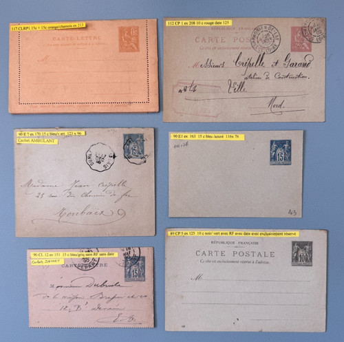 Lot 6 entiers postaux - entiers, postaux/