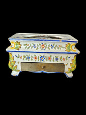 Desvres Emile Fourmaintraux 19th century earthenware inkwell