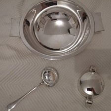 Lot 3 Objet Plat Bol Légumes Salade Sucrier Louche Service Christofle Argenterie