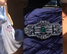 Broche Argenté Art Deco