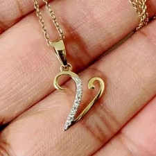 Customized Any Cursive Letter Pendant Chain For Womens VVS Moissanite 925 Silver