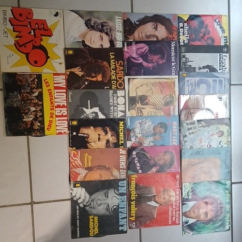 Lot disques vinyles 45t 17 - vinyles, (17