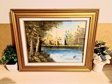 Oil Painting on Canvas with African Landscape Scene - Signed - River