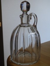 ANTIQUE BACCARAT SMALL CRYSTAL LIQUOR DECANTER FLUTED MODEL 1920