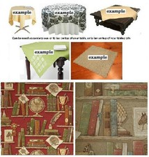 CHOOSE COLOR Table Topper Tablecloth Scene Library Study Room 